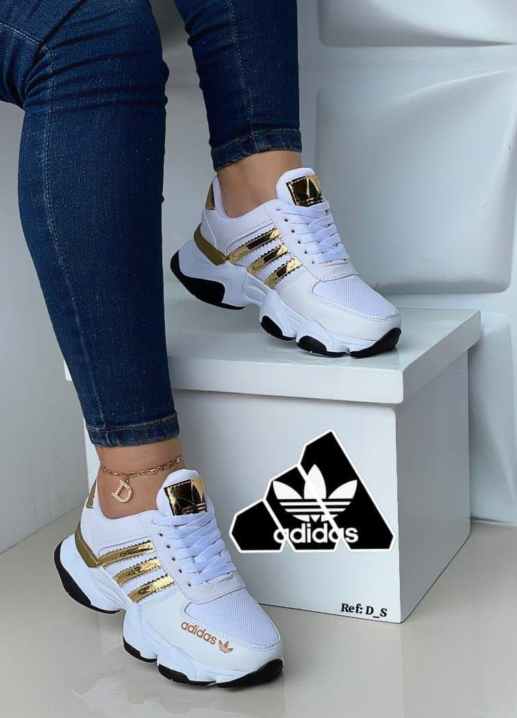 Bellos Adidas Dama Amc Blanco  Dorado